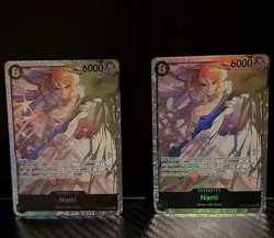 Bandai One Piece Card Game Nami OP01-068 Alt Art English Lot of 2 - Image 1