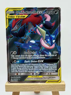 Pokemon TCG Greninja & Zoroark GX Full Art Holo Card 200/214 Unbroken Bonds - Image 1