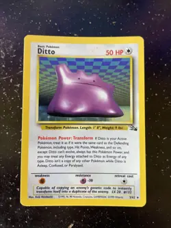 Pokemon TCG Ditto 3/62 Fossil Set Holo Rare Unlimited WOTC 1999 LP - Image 1