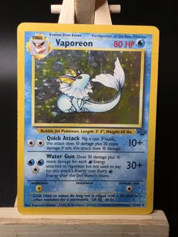 Vaporeon 12/64 Jungle Holo Rare Pokemon Card WOTC 1999 LP - Image 1