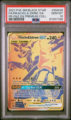 Pikachu & Zekrom GX SM248 Holo PSA 10 English Black Star Promo Card Pokemon - Image 1