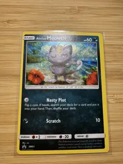 Pokemon Alolan Meowth SM51 Promo Cosmos Holo MP ✨ - Image 2
