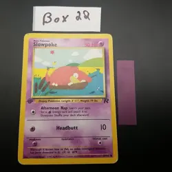 SLOWPOKE 67/82 - 1st Edition - TEAM ROCKET - Vintage WOTC Pokemon Card - MP/HP - Image 1