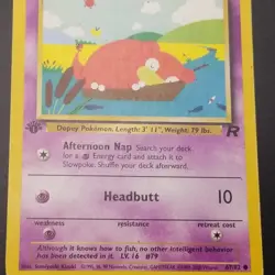 SLOWPOKE 67/82 - 1st Edition - TEAM ROCKET - Vintage WOTC Pokemon Card - MP/HP - Image 2