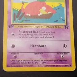 SLOWPOKE 67/82 - 1st Edition - TEAM ROCKET - Vintage WOTC Pokemon Card - MP/HP - Image 3