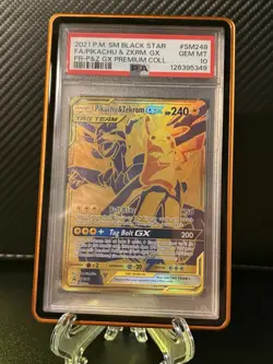 Pokemon Pikachu & Zekrom GX Black Star Promos Holo Card SM248 PSA 10 - Image 1