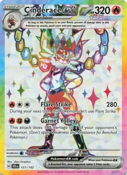 Pokemon - Cinderace ex 157/142 Stellar Crown - NM - Image 1