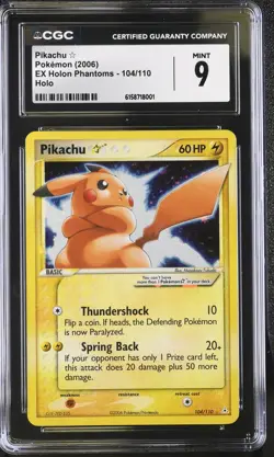 Pokemon Pikachu Gold Star 104/110 Holo EX Holon Phantoms - CGC 9 - Image 1