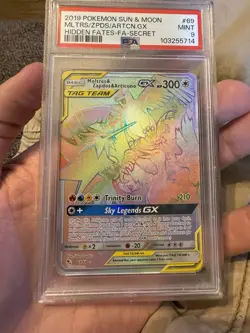 POKEMON SUN & MOON HIDDEN FATES FULL ART/MOLTRES & ZAPDOS & ARTICUNO GX PSA 9 - Image 1