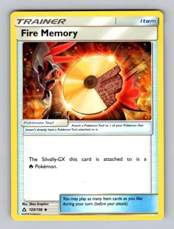 Fire Memory 123/156 Uncommon Ultra Prism Pokemon Near Mint - Image 1