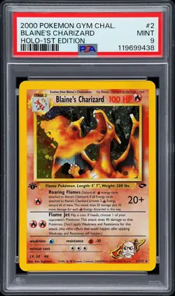 1st Edition Blaine’s Charizard PSA 9 - Image 1