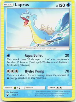 Lapras 21/70 Uncommon Dragon Majesty Pokemon LP - Image 1