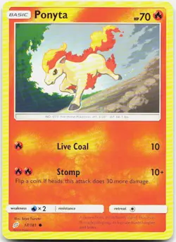 Ponyta 17/181 Common Team Up Pokemon LP - Image 1