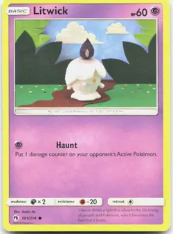Litwick 101/214 Common Lost Thunder Pokemon LP - Image 1