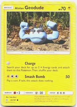 Alolan Geodude 35/181 Common Team Up Pokemon LP - Image 1