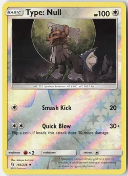 Type: Null 183/236 Uncommon Unified Minds Pokemon Reverse Holo Lightly Played - Image 1