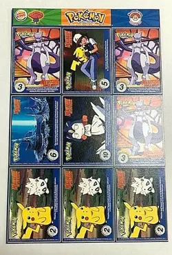 Burger King Pokemon #19 Master Trainer Set Uncut Sheet - Image 2