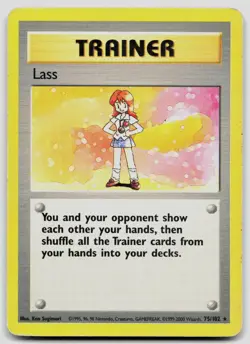 Lass 75/102 Base Set Unlimited Pokemon HP crease - Image 1