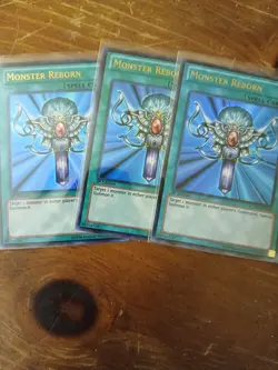 3x Monster Reborn LCYW-EN058 Legendary Collection 3: Yugi's World 1st Edition - Image 1
