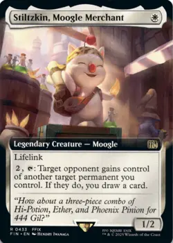 MTG Stiltzkin, Moogle Merchant (Extended Art) Normal NM FINAL FANTASY Magic 433 - Image 1