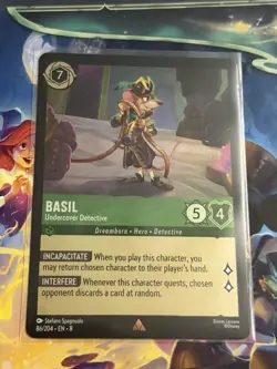 Disney Lorcana Basil Undercover Detective 86/204 Rare FOIL HOLO - Image 1