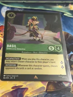 Disney Lorcana Basil Undercover Detective 86/204 Rare FOIL HOLO - Image 2