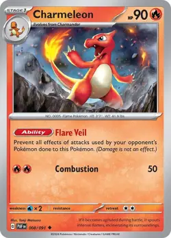 Charmeleon 008/091 Reverse Holo LP-NM - Pokemon TCG S&V Paldean Fates PAF - Image 3
