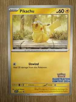 Pikachu SVP214 Black Star Promo Illustration Contest 2024 Pokemon Card NM - Image 1