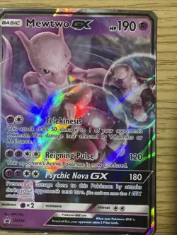 Pokemon Mewtwo GX Black Star Promo TCG SM196 - Image 1