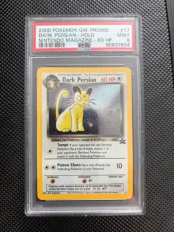 2000 Pokemon GM. Dark Persian Holo Nintendo #17 PSA 9 MINT WOTC - Image 1
