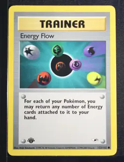 PSA 8 NEAR MINT-MINT 2000 Pokemon Gym Heroes #122 Energy Flow 1st Edition !!! - Image 3