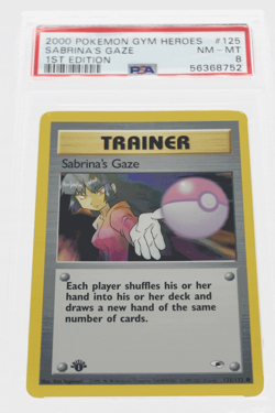PSA 8 NEAR MINT MINT 2000 Pokemon Gym Heroes #125 Sabrina's Gaze 1st Edition !!! - Image 1