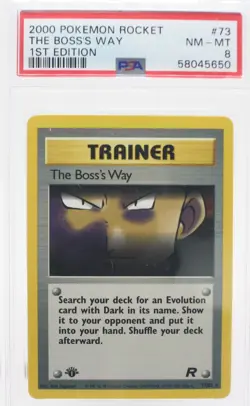 PSA 8 NEAR MINT-MINT 2000 Pokemon Team Rocket #73 The Boss's Way 1st Edition !!! - Image 1