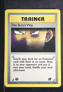 PSA 8 NEAR MINT-MINT 2000 Pokemon Team Rocket #73 The Boss's Way 1st Edition !!! - Image 3