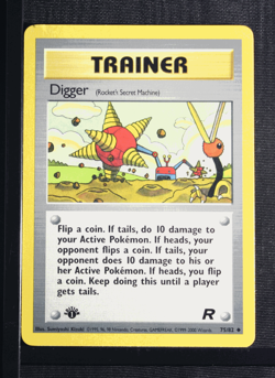 PSA 5 EXCELLENT 2000 Pokemon Team Rocket #75 Digger !!! - Image 3