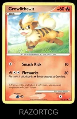 GROWLITHE 108/147 C SUPREME VICTORS POKEMON LP - Image 1