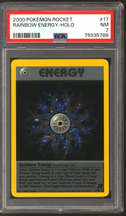 Pokemon Team Rocket Rainbow Energy 17/82 PSA 7 - Image 1