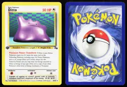 DITTO 18/62 RARE FOSSIL POKEMON 1ST EDITION LP - Image 3