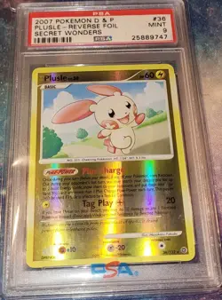 Plusle 36/132 Pokemon Secret Wonders NM Reverse Holo Rare PSA 9 (Highest Grade) - Image 1