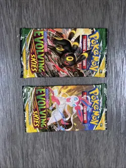 Nintendo Pokemon TCG Sword & Shield Evolving Skies 2x Booster Packs New Sealed - Image 1