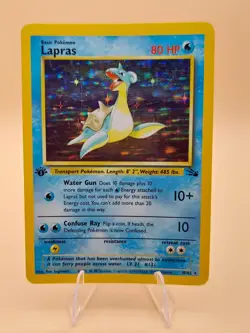 Lapras 1st Edition Holo Rare Fossil 10/62 Pokemon Card - WOTC 1999 - Image 1