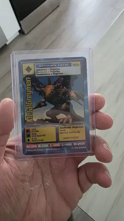 MetalGreymon DW-01 1999 Rare Holo Digimon Card Playstation Promo Bandai LP Foil - Image 1