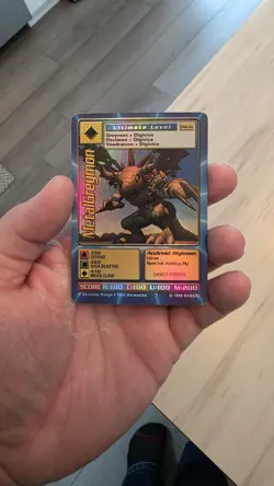 MetalGreymon DW-01 1999 Rare Holo Digimon Card Playstation Promo Bandai LP Foil - Image 3