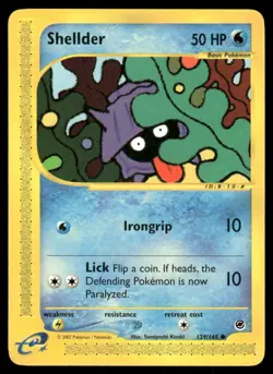 Pokemon Cards Shellder 129/165 Expedition Base Set Common NM *2 - Image 1