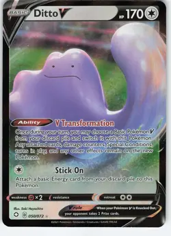 Ditto V 050/072 Ultra Rare Holo Shining Fates NM Pokemon - Image 1
