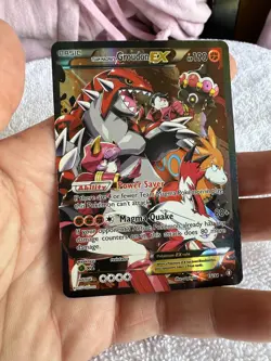 Pokemon TCG Team Magma's Groudon EX Double Crisis 15/34 Full Art Holo LP - Image 1