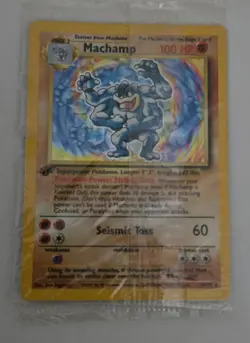 Sealed Machamp 1st Edition 8/102 Holo Base Set WOTC Pokemon NM - Image 1