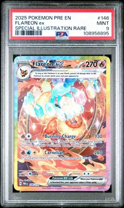 POKEMON PSA 9 2025 EN FLAREON EX PRISMATIC EVOLUTIONS SIR 146/131 - Image 1