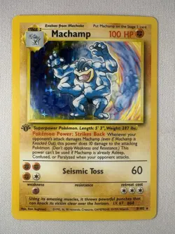 Machamp - 1st Edition - 8/102 - Pokemon Base Set Holo Rare 1999 - WOTC LP - Image 1