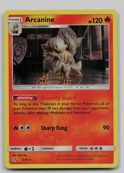 Arcanine 6/18 Rare Detective Pikachu Pokemon Near Mint - Image 1